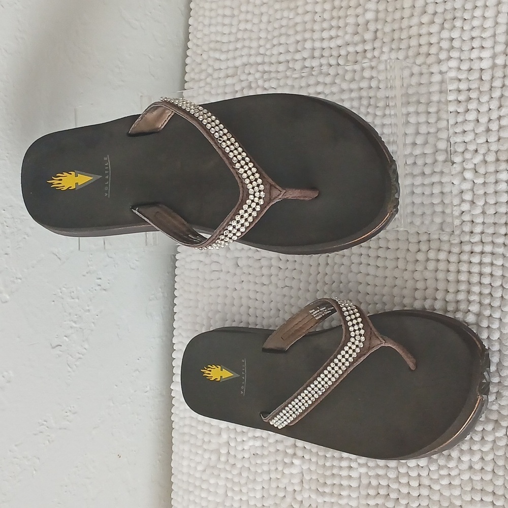 Volatile Rhinestone Flip Flops - Picture 2 of 13